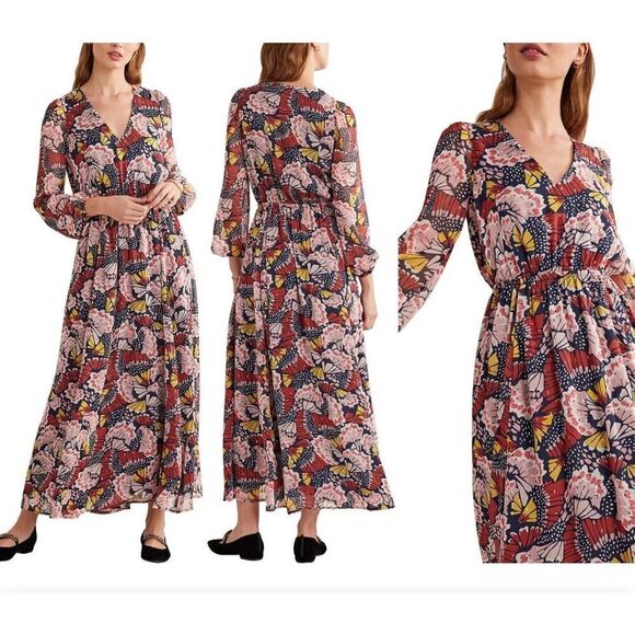 BODEN Multi Metallic Detail Maxi Dress SOLD OUT AZ 6P Boho NWOT! Vacay - Picture 1 of 11